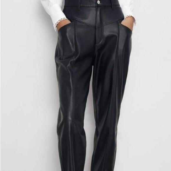 Zara faux leather high waisted corsy pants size 4 - Picture 11 of 11